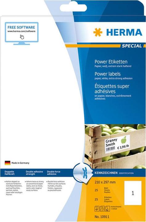 Produktbild HERMA Power Etiketten A4