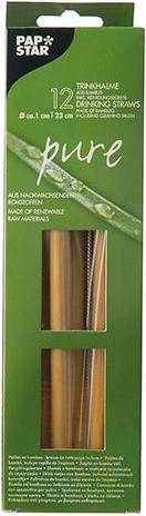 Produktbild Papstar Bambus-Trinkhalm "pure", 230 mm, natur (12 x)