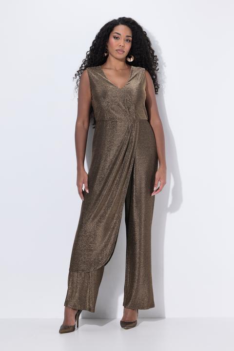 Image du produit Ulla Popken Combinaison sans manches scintillante, décolleté en V et jambe large (60)