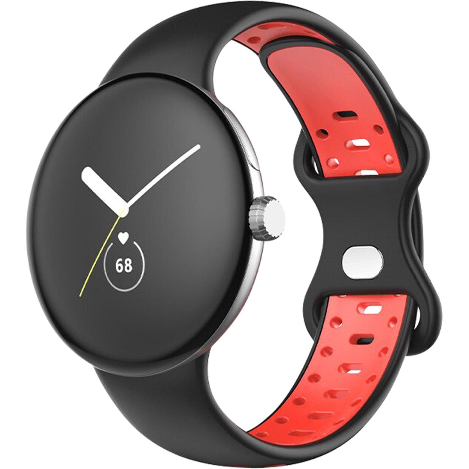 Avizar Ersatzarmband (haltbames Silikon, Weiches, Google Pixel), Uhrenarmband, Rot