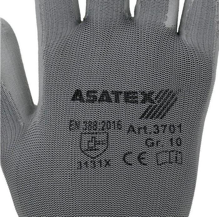 Produktbild Asatex Handschuhe Grösse 10 grau EN 388 PSA-Kategorie II (10)