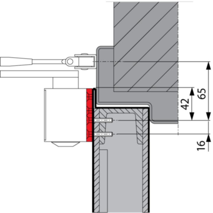 Produktbild Dormakaba Montageplatte zu TS 73 V / TS 83 (Zimmertür, Eingangstür, Holztür, Balkontür, Indoor)