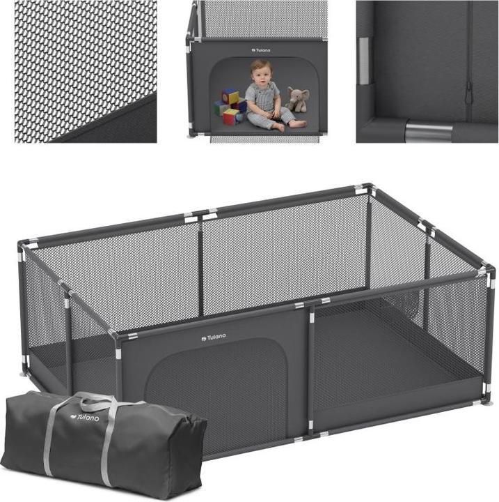 Immagine prodotto Tulano Cozy 22 Graphit Kinderlaufstall - 180 cm (120 cm, 180 cm)