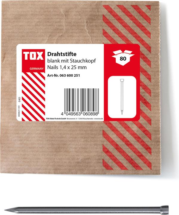 Image du produit Tox Clous 1,4x25 (80 pcs.) Clous à tête bombée (80 pcs, 25 mm)