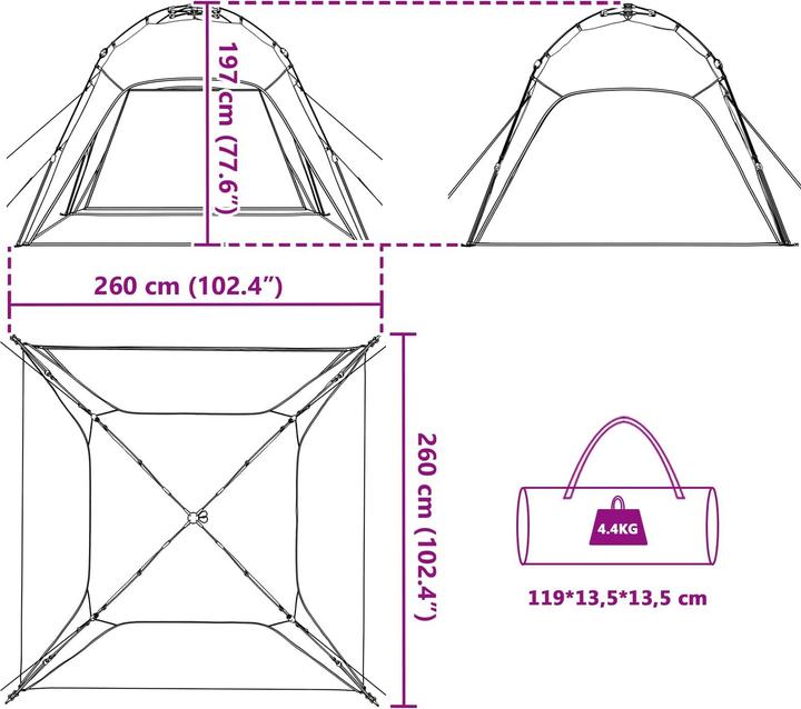 Produktbild vidaXL Sofort Zelt (3.25 kg, 4 Personen)