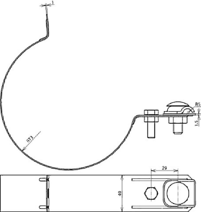 Produktbild Dehn Regenrohrschelle D 100mm Cu-St/tZn Ausf. 420207
