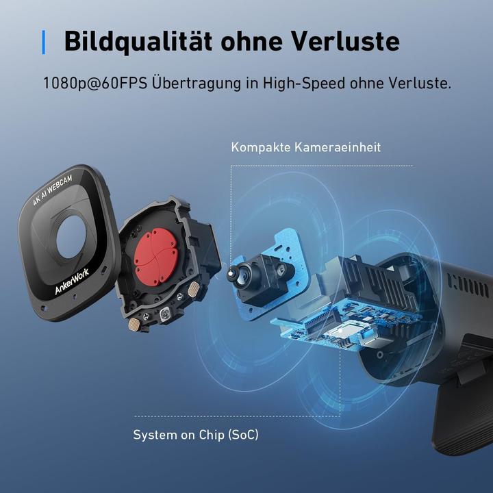 Actual product image Anker 4K Webcam mit KI-Autofokus & Geräuschunterdrückung (12 Mpx)