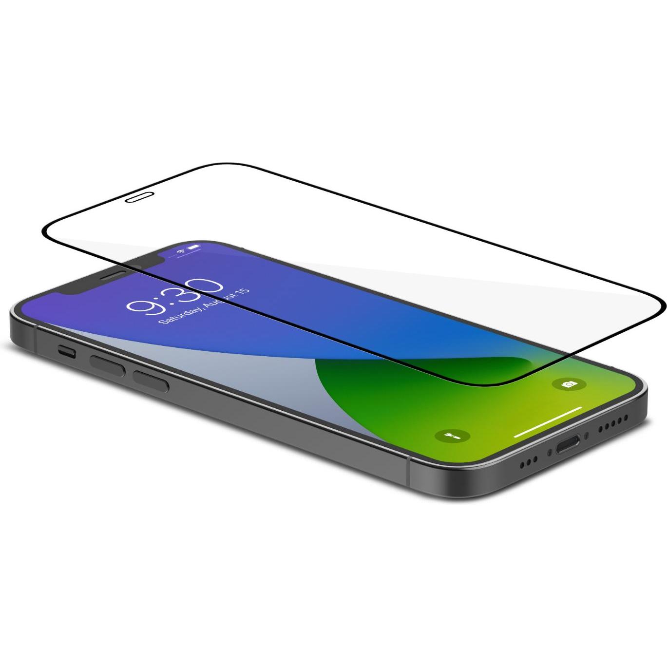 Thumbnail - Moshi AirFoil Glass Pro for iPhone 12/12 Pro (Clear/Glossy) - Black (1 Stück, Apple iPhone 12 Pro, Apple iPhone 12), Sma...