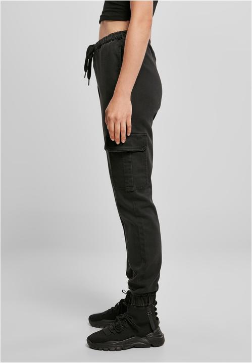 Actual product image Urban Classics Ladies Knitted Denim High Waist Cargo Pants (XS)
