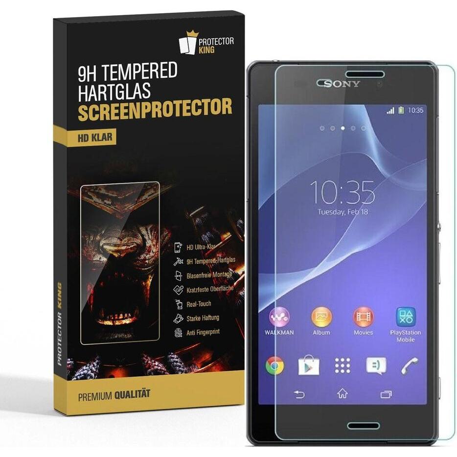 Protectorking 2x echtes Tempered 9H Panzerhartglas 3D KLAR (2 Stück, Sony Xperia Z4), Smartphone Schutzfolie