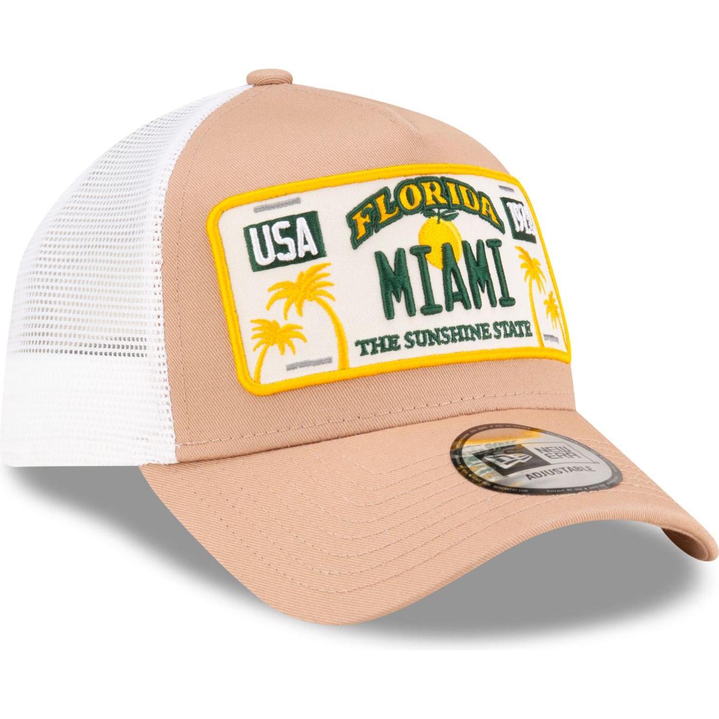 Thumbnail - New Era, Herren, Cap, Adjustable A-Frame Trucker Cap - FLORIDA MIAMI beige, Beige