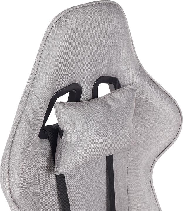 Actual product image Beliani Office Chair in Polyester Fabric Light Grey WARRIOR