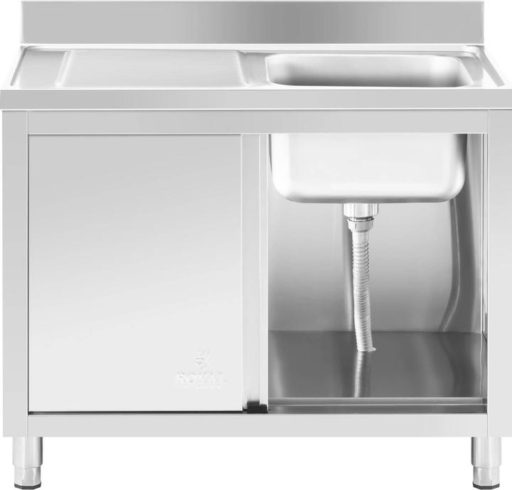 Produktbild Royal Catering Spülenschrank Spülenunterschrank Spülschrank Edelstahl Becken: 400x400x240 mm