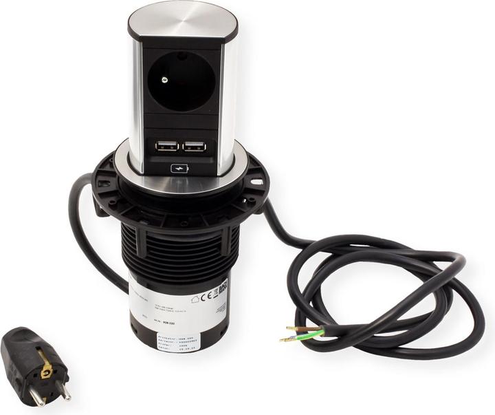 Produktbild Bachmann Steckdoseneinheit ELEVATOR, 1 x UTE FR, 1 x USB (1 x, CEE 7/5, CEE 7/3, 2 m)