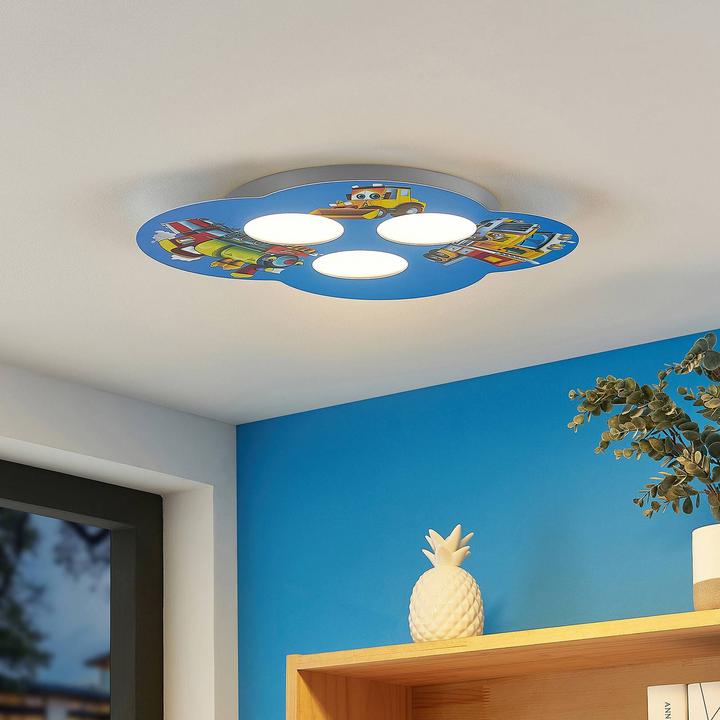 Actual product image Lindby Jan Kinderzimmer-Deckenleuchte, Fahrzeuge (1305 lm, GX53)