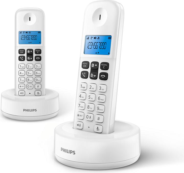 Philips Wireless Landline Telephone D1612w Duo White
