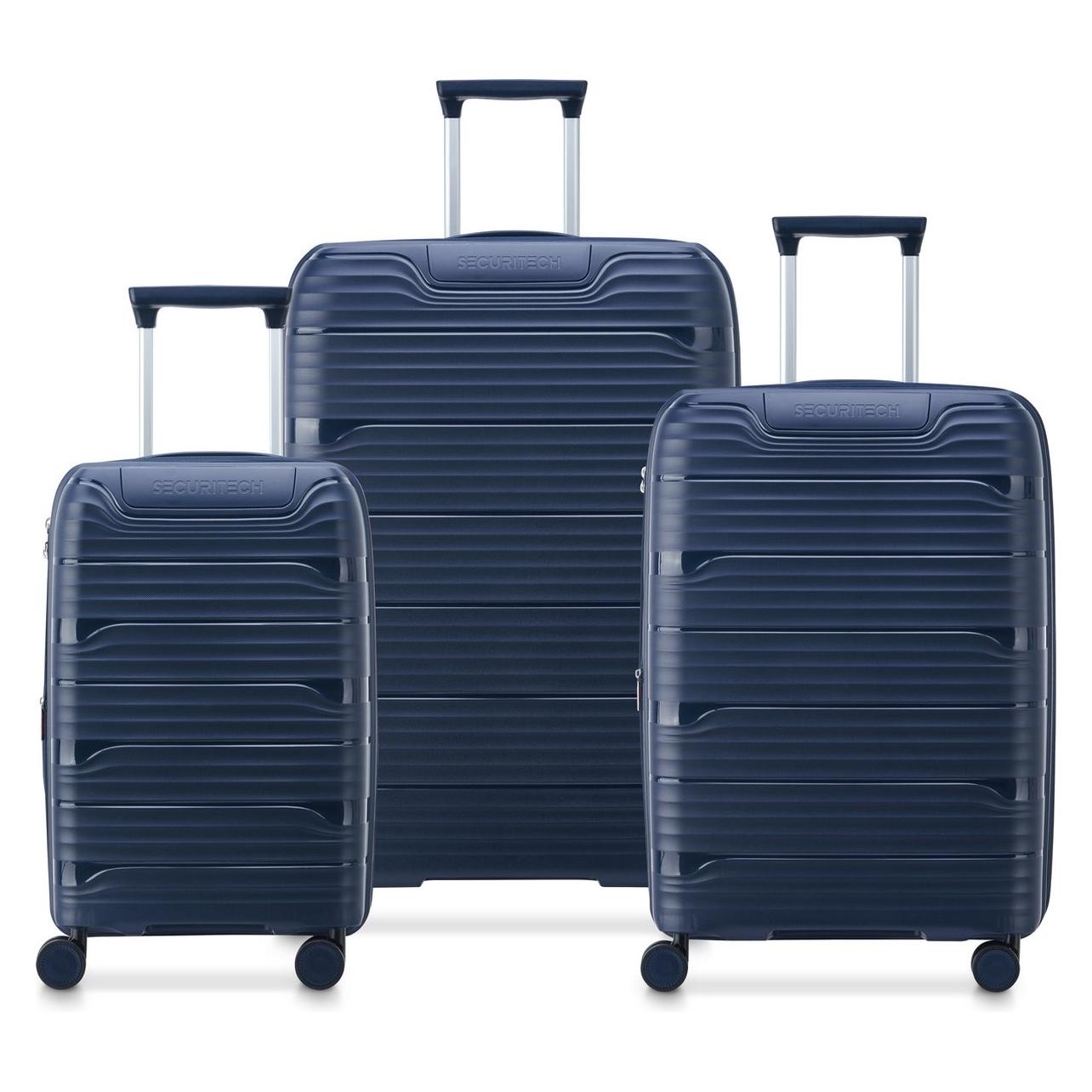 Delsey, Koffer, Securitech Von Paris - Gepäckset Dune - 3 -Stück - Handgepäck 48L + Rampand 94L Und 133L - Bl, Blau, (48 l)