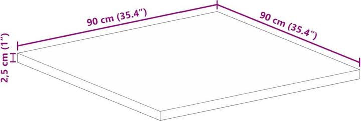 Produktbild vidaXL Tischplatte Holzplatte für Bartisch 90x90x2,5cm Quadratisch Massivholz (90 x 90 x 2,5 cm)