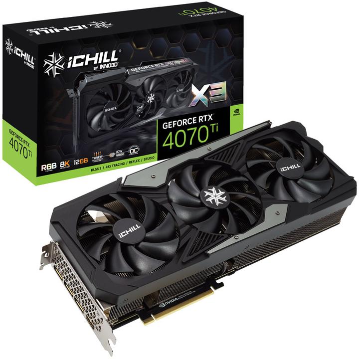 Image du produit Inno3D RTX4070 TI iChill X3 GDDR6X HDMI 3xDP (12 Go, GDDR6X)