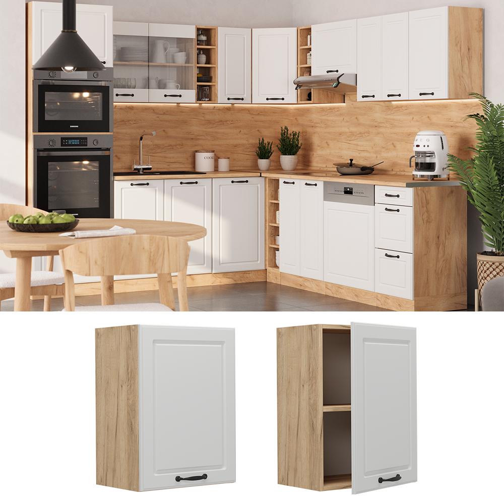 Thumbnail - Vicco, Regal, Hängeschrank R-Line, Weiss Landhaus/Goldkraft Eiche, 45 cm