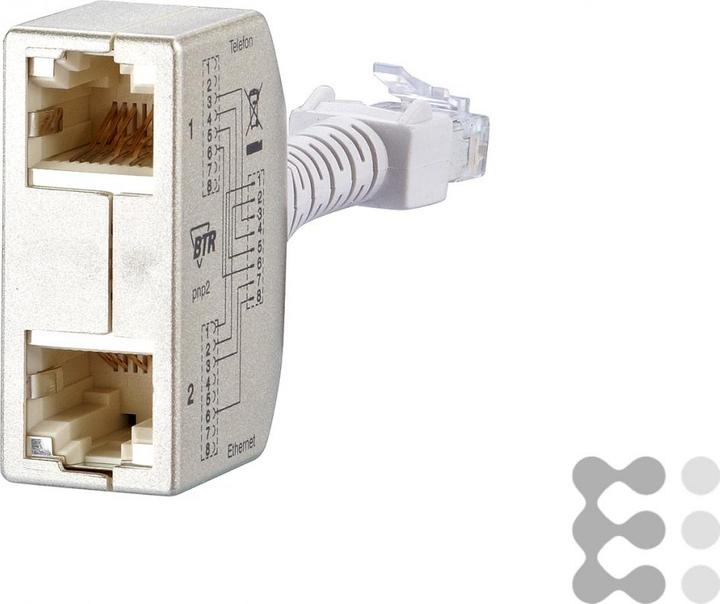 Produktbild Metz Connect BTR Cable sharing Adpter Set pnp 2 Ethernet-ISDN Ethernet-ISDN silber