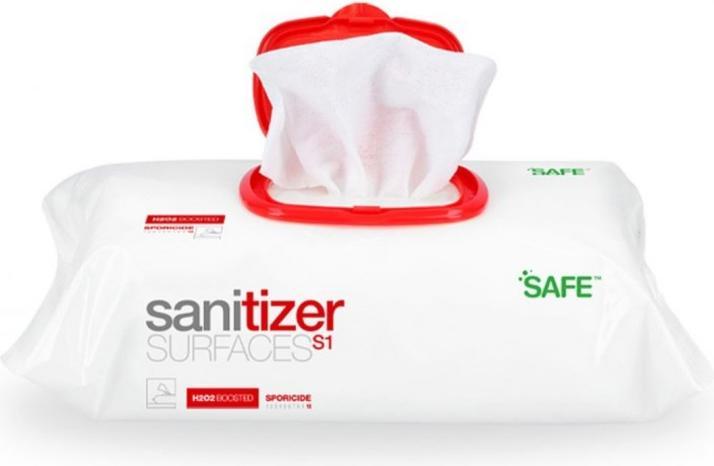 Actual product image Saniswiss Sanitizer Surfaces S1 Wipes 100 pieces
