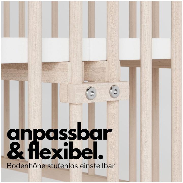 Actual product image Sämann Premium playpen with rungs (100 cm, Beech)