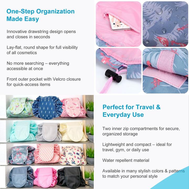 Produktbild Intirilife Kosmetiktasche in GRAU ROSA FLAMINGO