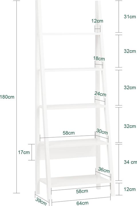 Nährwerte und Zutaten SoBuy FRG61-W (64 x 39 x 180 cm)