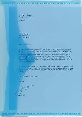 Image du produit Office Depot Pochettes de rangement pour A4 335x235mm bleu (A4, 5x)