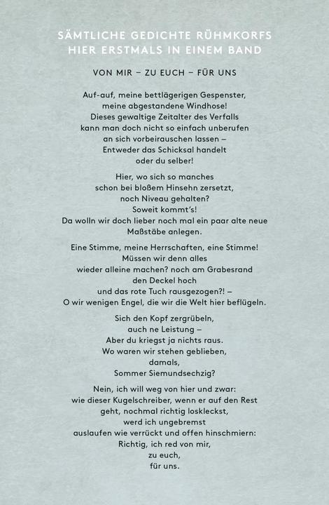 Produktbild Sämtliche Gedichte 1956 - 2008 (Deutsch, Peter Rühmkorf, 2016)