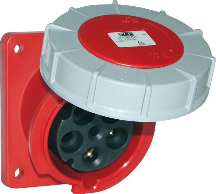 Actual product image PCE 435-2 Junction box angled 63A 5p 2h IP66/67 Power Twist (flange 100x112 - hole spacing 80x88)