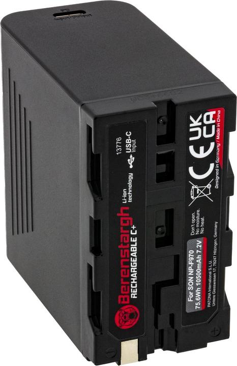 Produktbild Berenstargh Akku Sony NP-F970 10500mAh USB-C Input (Kamera Akku)