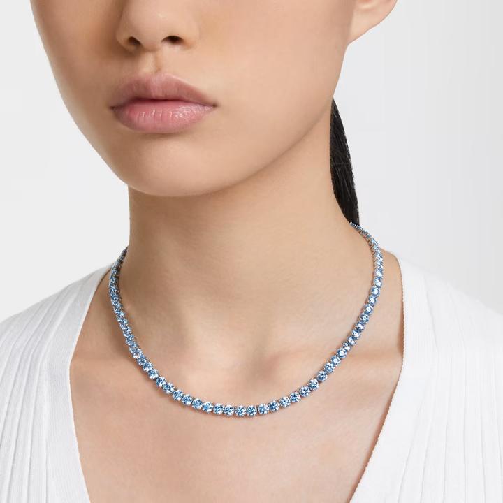 Produktbild Swarovski 5661187 Ketting Matrix Tennis zilverkleurig-blauw 41 cm. (Swarovski Metall, 41 cm)