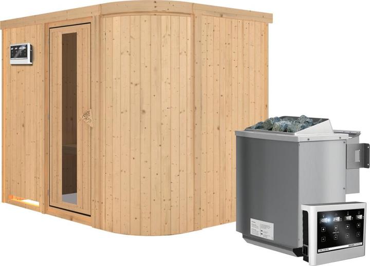 Actual product image Karibu Titania 4 with roof rim (9 KW Bio external control)