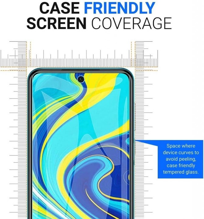 Produktbild Screenguard Xiaomi Redmi Note 9S Full Screen Panzerglas Schutzfolie 2.5D 9H (1 Stück, Xiaomi Redmi Note 9S)
