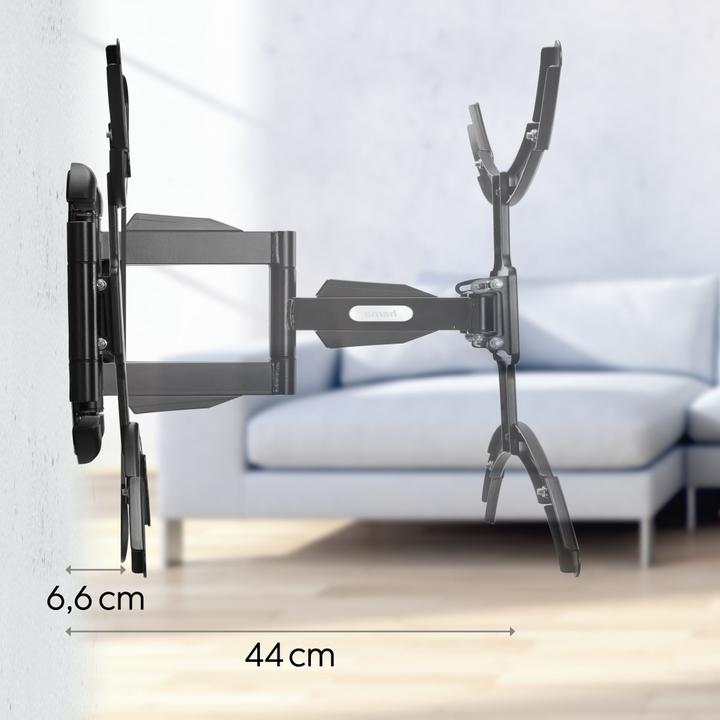 Image du produit Hama Support TV mural, pivotant, inclinable, extensible, 229 cm (90") à 50 kg (Mur, 50 kg, 37" - 90")