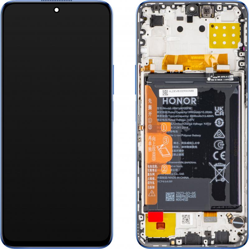 Honor Display Unit für X8 4G, mit Akku, Ocean blau (Display), Pezzi di ricambio per dispositivi mobili, Blu