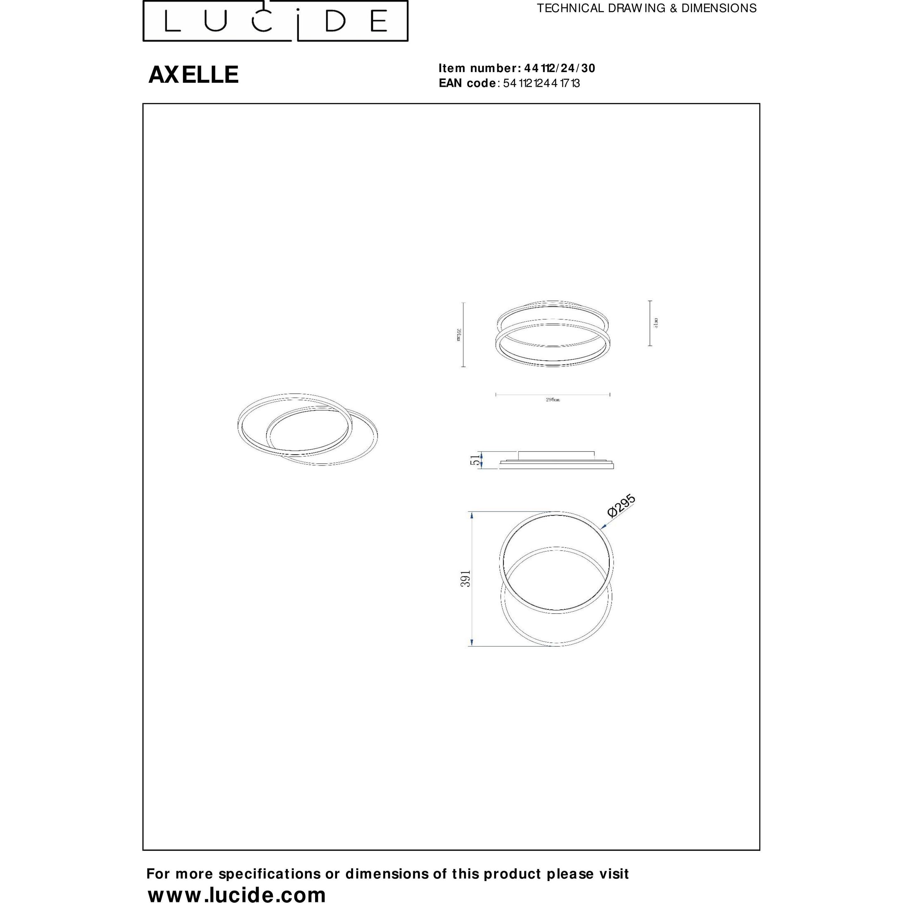 Thumbnail - Lucide, Wandleuchte + Deckenleuchte, Axelle (1200 lm)
