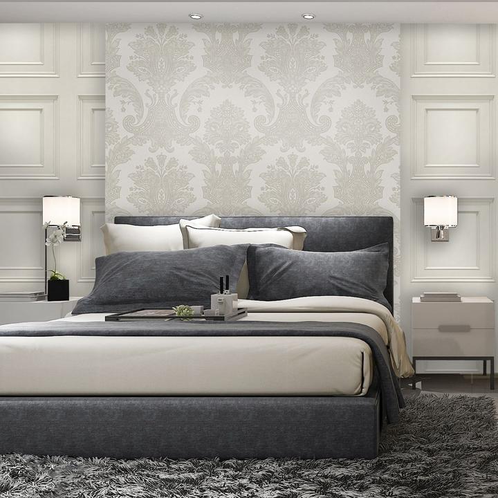 Actual product image Belgravia Amara damask textured wallpaper (53 x 1000 cm)