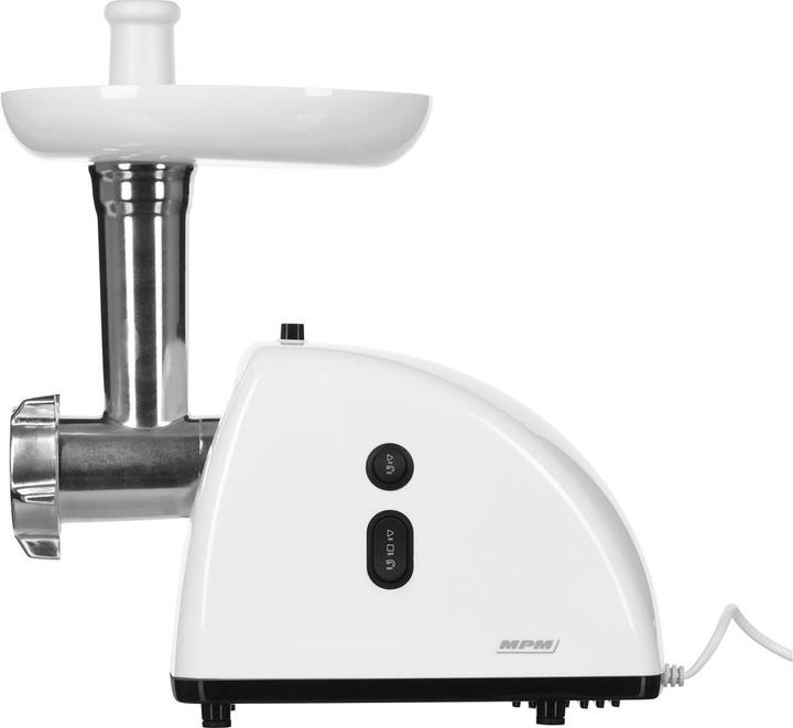 Produktbild MPM MMM-05 Elektrischer Fleischwolf, 3 Lochscheiben 3mm, 5mm, 7mm, Würstchen Füllen, Rücklauffunkti