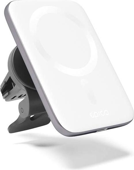 Image du produit Epico 9915101300218 chargeur d'appareil mobile Smartphone Argent, blanc Allume-cigare Chargement sans fil