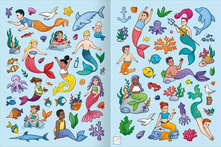 Produktbild Mein schillerndes Stickerheft – Im Reich der Meerjungfrauen