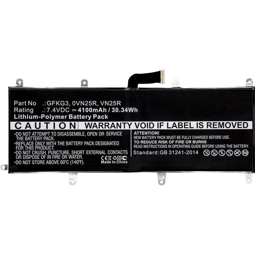 CoreParts Laptop Battery for Dell (1 Zellen, 4100 mAh), Notebook Akku, Schwarz