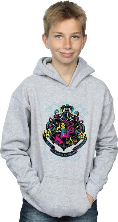 Image du produit - Sweat à capuche NEON HOGWARTS CREST - Garçon (152, 158)
