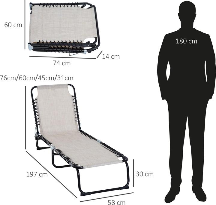 Actual product image Outsunny Folding lounger (197 cm)