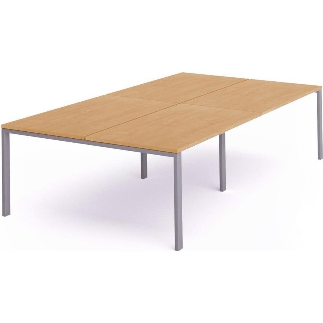 Rocada, Schreibtisch, Mehrfacharbeitstisch Total BxTxH 320x163x73cm Gestell grau Platte Melamin buche