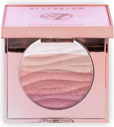 Image du produit W7 Afterglow Blusher & Highlight Compact - Pink & Gold Glowing Pressed Powder (Rose et or)