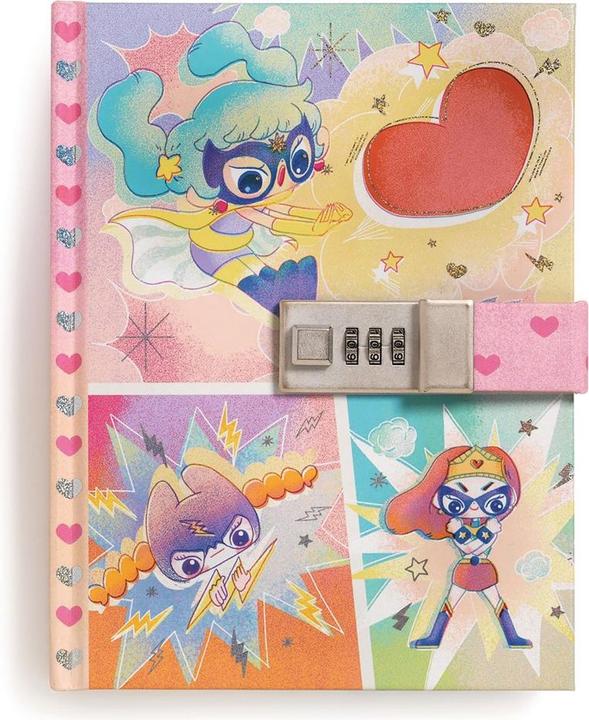 Image du produit Djeco Journal avec code Lam (À rayures, Couverture rigide)