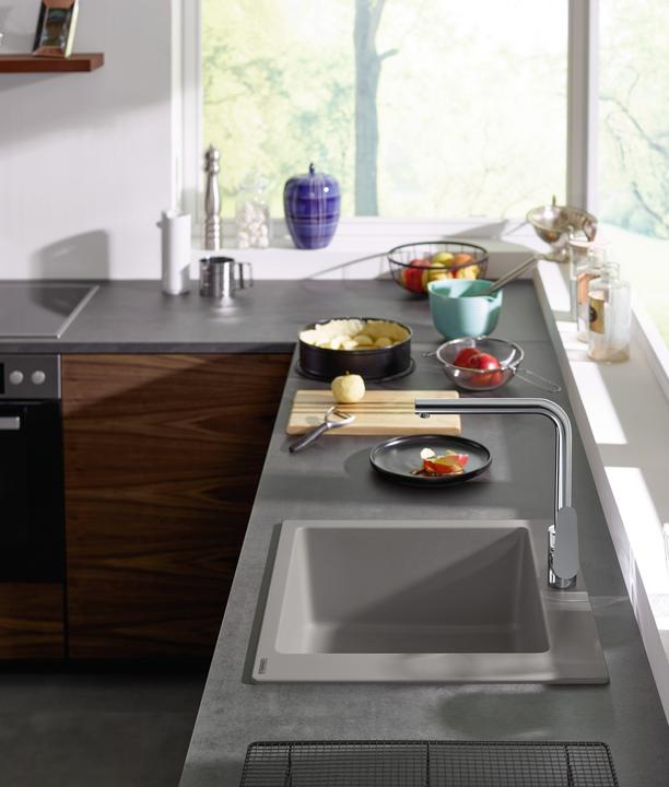 Actual product image hansgrohe HG fitted sink 450 S510-F450 concrete grey (Fitted sink, 51 cm, 56 cm)